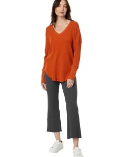 Washed Cotton Modal Thermal Long Sleeve V-Neck Tunic