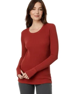 Washed Cotton Modal Thermal Long Sleeve Crew Neck Tee