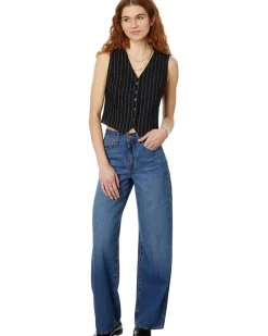 Wool Button-Front Vest in Pinstripe