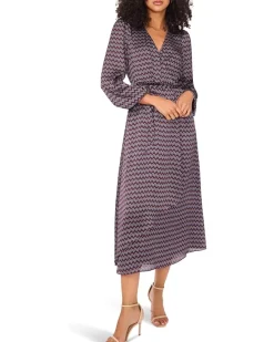 Wrap Front Bubble Sleeve Maxi