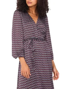 Wrap Front Bubble Sleeve Maxi