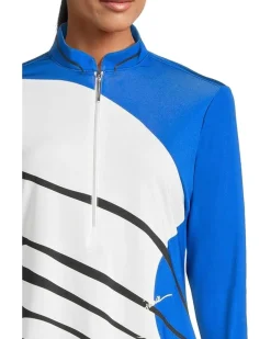 Wrapped Print Long Sleeve 1/4 Zip Top