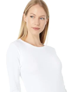 1x1 Rib Long Sleeve Crew Neck Tee