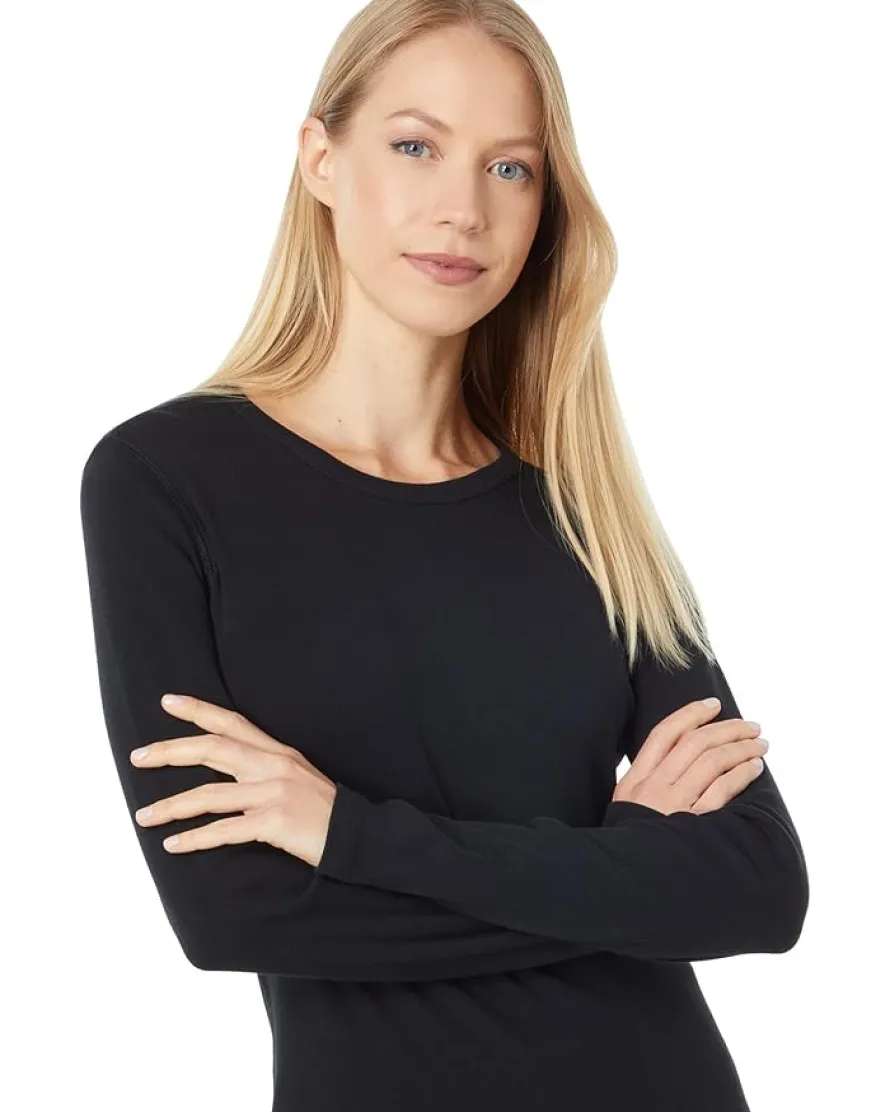 1x1 Rib Long Sleeve Crew Neck Tee