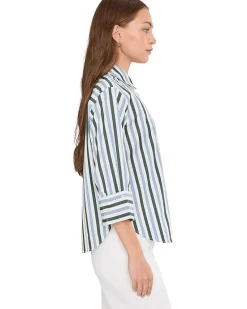 Y Neck Shirt With Adjustable Sleeve