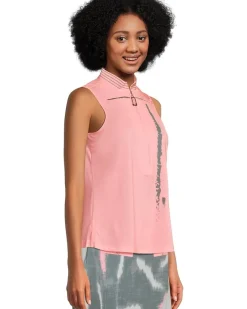 Zen Print Sleeveless Polo